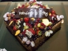 A custom chocolate birthday cake.