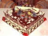 A custom chocolate birthday cake.